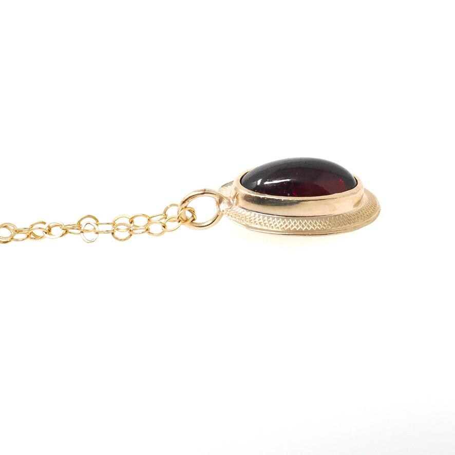 Antique Garnet Charm - Edwardian 10k Yellow Gold Stick Pin Conversion Pendant Necklace - Antique Circa 1910s January Birthstone Fine Jewelry