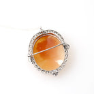 Cameo Brooch Necklace - Art Deco Sterling Silver Carved Shell Pendant Pin - Vintage Circa 1930s Era Statement Fashion Accessory 30s Jewelry