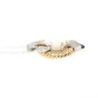 Vintage Opal Necklace - Modernist 14k Yellow And White Gold Cabochon Gemstone Pendant - Circa 1970s Era October Birthstone Fine Jewelry