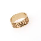 Antique Baby Cigar Band - Edwardian 10k Yellow Gold Decorative Flower Eternity Design Midi Ring - Circa 1900s Size 1 Children's Fine Jewelry
