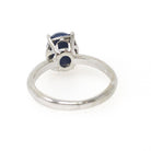 Created Star Sapphire Ring - Vintage 14k White Gold Oval Blue Cabochon Solitaire - Modernist 1960s 5 1/4 September Birthstone Fine Jewelry