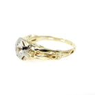Art Deco Engagement Ring - Vintage 14k Yellow & White Gold 0.35 CT Diamond Solitaire - Circa 1930s Size 5 1/2 Lovebird Filigree Fine Jewelry