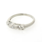 Mid Century Wedding Band - Vintage 14k White Gold Natural .02 CTW Diamond Floral Ring - Circa 1950s Size 6 1/4 Fine Bridal Stacking Jewelry
