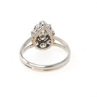 Diamond Halo Ring - Vintage Platinum & 14k White Gold .67 CTW Diamonds - Circa 1950s Era Size 7 1/4 Fine Pear Cluster Engagement Jewelry