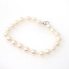 Cultured Pearl Bracelet - Art Deco 14k White Gold 7.5 MM Organic Gem Knotted Strand - Vintage Circa 1930s Era Fashion Accessory Fine Jewelry