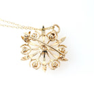 Antique Starburst Necklace - Edwardian 14k Yellow Gold .40 CTW Natural Old Mine & European Cut Diamond Pendant - Circa 1910s Fine Jewelry