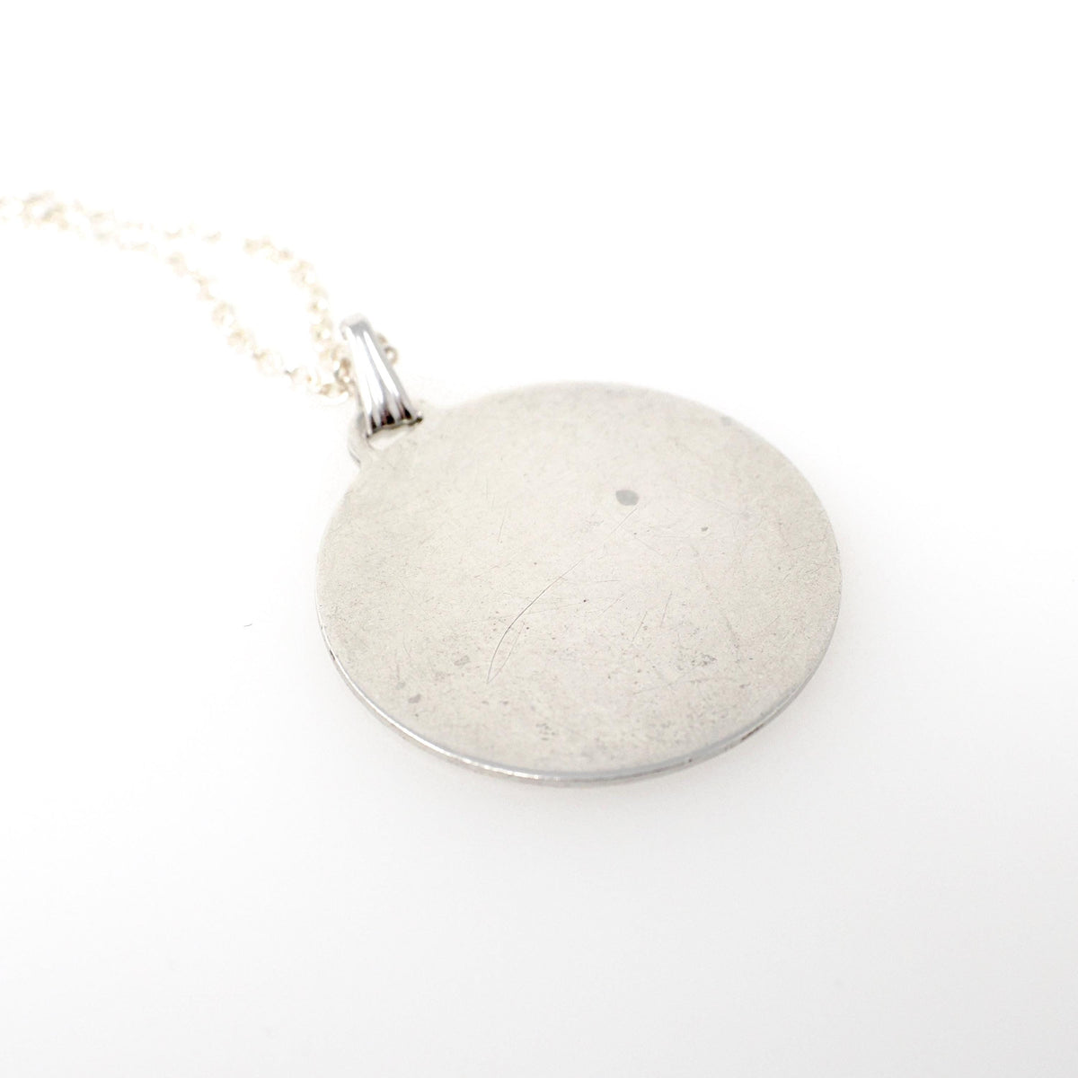 Vintage Love Token - Mid Century Sterling Silver Engraved Name Ruth Ann Charm Necklace - Circa 1950s Era Engravable Disc Fashion Jewelry
