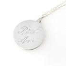 Vintage Love Token - Mid Century Sterling Silver Engraved Name Ruth Ann Charm Necklace - Circa 1950s Era Engravable Disc Fashion Jewelry