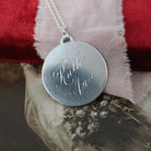 Vintage Love Token - Mid Century Sterling Silver Engraved Name Ruth Ann Charm Necklace - Circa 1950s Era Engravable Disc Fashion Jewelry