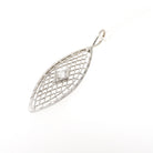 Art Deco Necklace - Vintage 14k White Gold Filigree Brooch Conversion Pendant - Circa 1930s Era .05 CT Diamond Gemstone Dainty Fine Jewelry