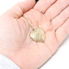 Vintage Heart Locket - Mid Century 10k Yellow Gold Double Heart Pendant Necklace - Circa 1960s Fine Sweetheart Keepsake Photograph Jewelry