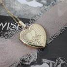 Vintage Heart Locket - Mid Century 10k Yellow Gold Double Heart Pendant Necklace - Circa 1960s Fine Sweetheart Keepsake Photograph Jewelry