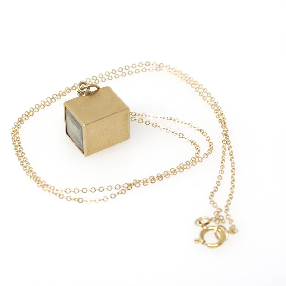 Mad Money Charm - Mid Century 14k Yellow Gold Pendant "In Emergency Break Glass" - Vintage Circa 1950s Era Dollar Bill Fine Necklace Jewelry