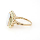Vintage Opal Ring - Mid Century 10k Yellow Gold Natural Cabochon Gemstone Solitaire - Circa 1960s Era Size 5 October Birthstone Fine Jewelry