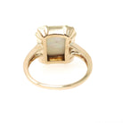 Vintage Opal Ring - Mid Century 10k Yellow Gold Natural Cabochon Gemstone Solitaire - Circa 1960s Era Size 5 October Birthstone Fine Jewelry