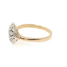Flower Engagement Ring - Mid Century 14k Yellow White Gold .30 CTW Round Diamond Halo - Circa 1950s Era Size 8 Fine Nature Inspired Jewelry