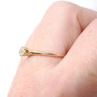 Edwardian Diamond Ring - Antique 10k Yellow Gold .51 CTW Old Mine Cut Three Stone Wedding Band - Circa 1910s Size 7 1/4 Fine Bridal Jewelry