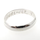 Vintage Wedding Band - Bold Gold 14k White Gold 3.8 MM Half Round Ring - Circa 1980s Size 7 Signed Art Carved JR Wood Bridal Fine Jewelry