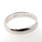 Vintage Wedding Band - Bold Gold 14k White Gold 3.8 MM Half Round Ring - Circa 1980s Size 7 Signed Art Carved JR Wood Bridal Fine Jewelry