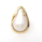 Vintage Mabe Pearl Ring - Contemporary Era 14K Yellow Gold Cultured Organic Gemstone - Circa 1990s Size 6 3/4 June Birthstone Fine Jewelry