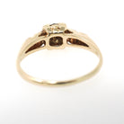 Flower Engagement Ring - Vintage 14k Yellow & White Gold Two Tone Diamond Solitaire - Circa 1940s Era Size 6 Fine Sweetheart Bridal Jewelry