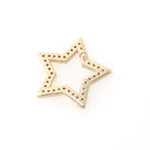 Star Charm Holder - Contemporary 14k Yellow Gold .21 CTW Natural Diamonds Hinged Pendant Clasp - Circa 2000s Utility Fashion Fine Jewelry