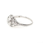 Vintage Diamond Ring - Art Deco 18k White Gold Natural .06 CT Engagement Solitaire - Circa 1930s Size 8 Octagonal Filigree Fine Jewelry