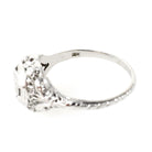Vintage Diamond Ring - Art Deco 18k White Gold Natural .06 CT Engagement Solitaire - Circa 1930s Size 8 Octagonal Filigree Fine Jewelry