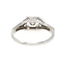 Vintage Diamond Ring - Art Deco 18k White Gold Natural .08CT Engagement Solitaire - Circa 1930s Size 6.5 Square Flower Filigree Fine Jewelry