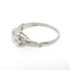 Vintage Diamond Ring - Art Deco 18k White Gold Natural .08CT Engagement Solitaire - Circa 1930s Size 6.5 Square Flower Filigree Fine Jewelry