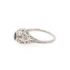 Art Deco Sapphire Ring - Vintage 18k White Gold Natural Blue Corundum - Circa 1930s Era Size 6 Engagement Filigree Solitaire Fine Jewelry