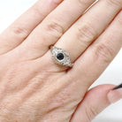 Art Deco Sapphire Ring - Vintage 18k White Gold Natural Blue Corundum - Circa 1930s Era Size 6 Engagement Filigree Solitaire Fine Jewelry