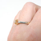 Antique Diamond Ring - Edwardian 14k Yellow Gold Natural .13 CT Old Mine Cut Solitaire - Early 1900s Size 8 1/2 Buttercup Engagement Jewelry