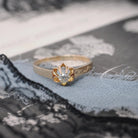 Antique Diamond Ring - Edwardian 14k Yellow Gold Natural .13 CT Old Mine Cut Solitaire - Early 1900s Size 8 1/2 Buttercup Engagement Jewelry