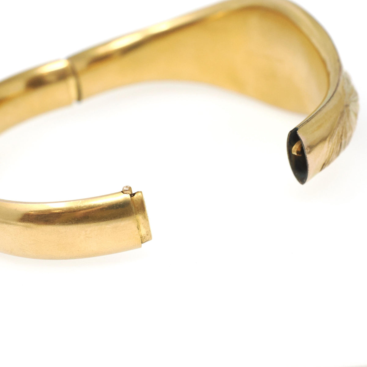 Edwardian Lion Bracelet - Antique Gold Filled Rhinestone Statement Bangle - Patented December 26 1905 Bates & B Fashion Accessory Jewelry