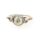 Diamond Engagement Ring - Art Deco 14k Yellow & White Gold Natural .70 CT Old European Cut Solitaire - Circa 1930s Size 5 1/4 Fine Jewelry