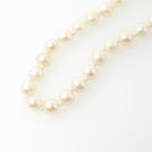 Cultured Pearl Necklace - Contemporary 14k Yellow Gold Fish Hook Clasp Knotted Strand - Estate Circa 1990s Organic Gem 24" Inch 90s Jewelry