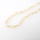 Cultured Pearl Necklace - Contemporary 14k Yellow Gold Fish Hook Clasp Knotted Strand - Estate Circa 1990s Organic Gem 16" Inch 90s Jewelry