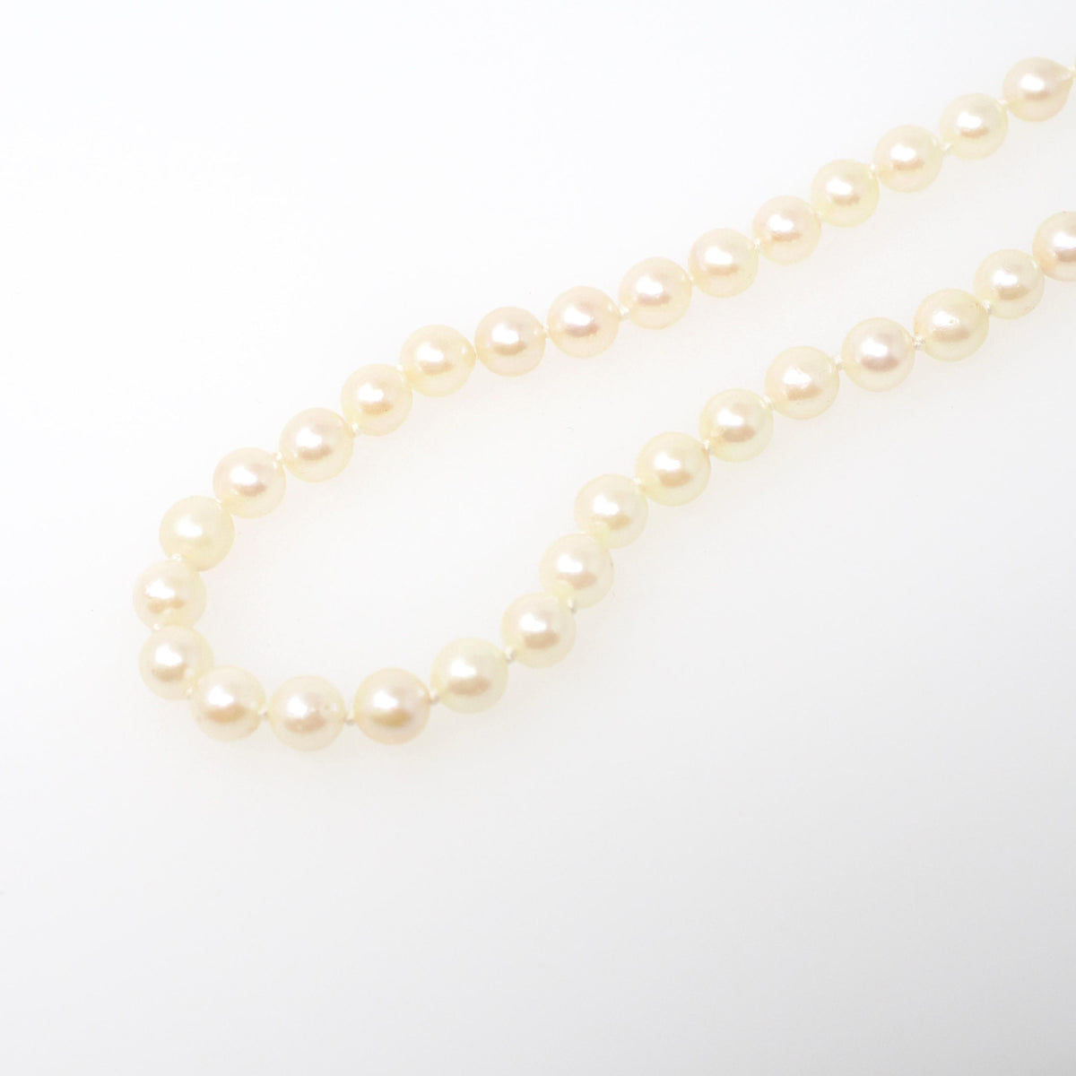 Cultured Pearl Necklace - Contemporary 14k Yellow Gold Fish Hook Clasp Knotted Strand - Estate Circa 1990s Organic Gem 16" Inch 90s Jewelry