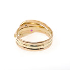 Antique Double Snake Ring - Edwardian Era 18k Gold Serpent Handmade Natural Blue Synthetic Pink Sapphire - Circa 1910s Size 8 Fine Jewelry