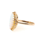 Vintage Opal Ring - Mid Century 18k Yellow Gold Cabochon 1.83 CT Gemstone - Circa 1960s Era Size 7 Fine Statement October Birthstone Jewelry