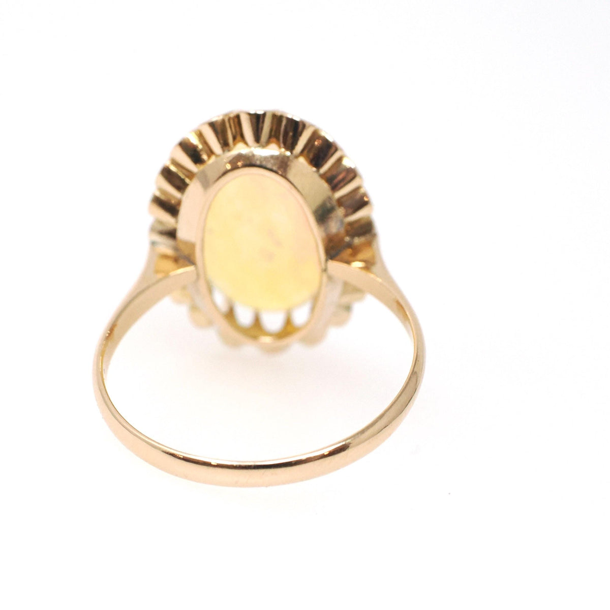 Vintage Opal Ring - Mid Century 18k Yellow Gold Cabochon 1.83 CT Gemstone - Circa 1960s Era Size 7 Fine Statement October Birthstone Jewelry