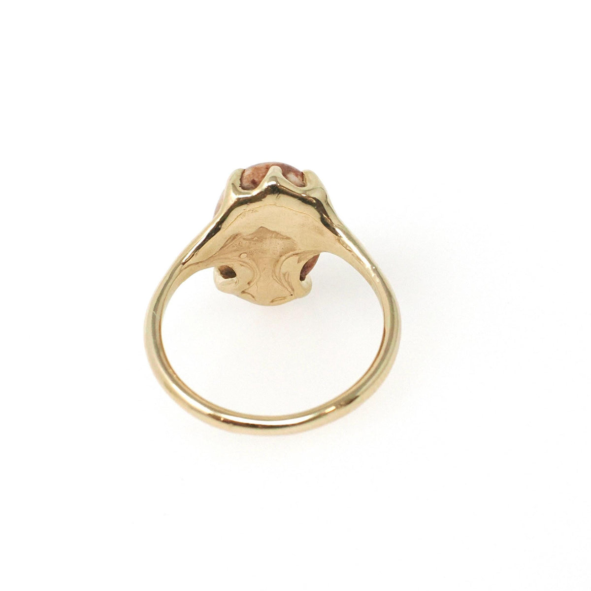 Boulder Opal Ring - Modernist 14k Yellow Gold Natural Play Of Color Gemstone - Circa 1970s Era Size 6 October Birthstone Fine Jewelry
