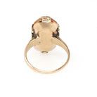 Vintage Cameo Ring - Art Deco 10k Yellow & Rose Gold Carved Shell Woman's Profile - Circa 1940s Era Size 3 3/4 Diamond Habillé Fine Jewelry