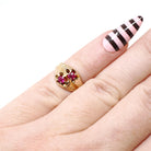 Antique Baby Ring - Edwardian 14k Yellow Gold Created Ruby Pinky Midi Band - Vintage Circa 1910s Size 1 Children's Fine Statement Jewelry