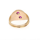 Antique Baby Ring - Edwardian 14k Yellow Gold Created Ruby Pinky Midi Band - Vintage Circa 1910s Size 1 Children's Fine Statement Jewelry