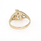 Letter "A" Ring - Contemporary 14k Yellow & White Gold Initial Monogram Diamonds - Circa 1990s Era Size 4 3/4 Statement Fine Estate Jewelry