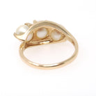 Bypass Pearl Ring - Vintage 14k Yellow Gold Organic Cultured Gemstone Band - Circa 1950s Era Size 6.5 June Birthstone Fine Statement Jewelry