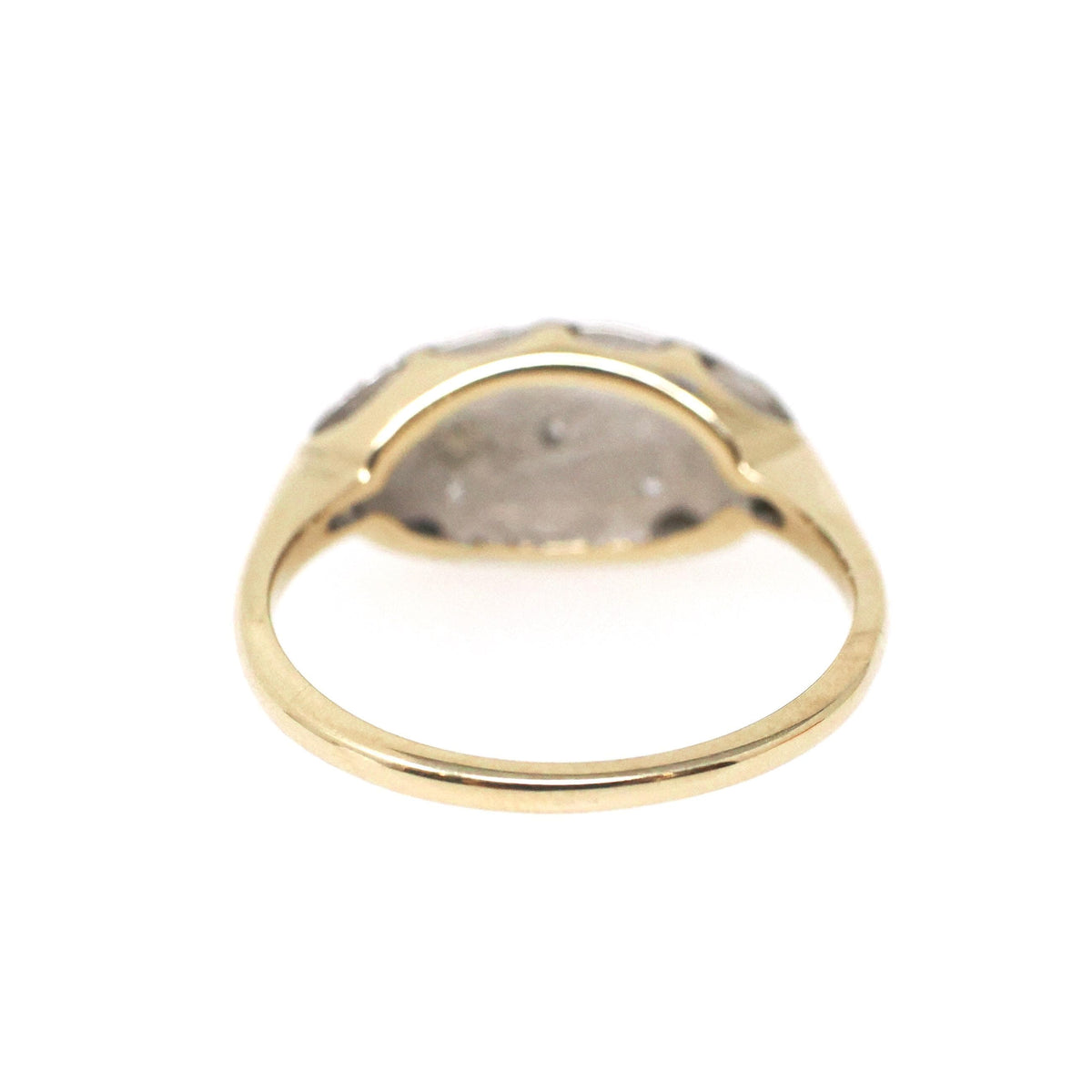 Vintage Princess Ring - Retro 9k Yellow & White Gold Natural Diamonds .02 CTW Gems - Circa 1960s Era Size 6 1/4 Anniversary 60s Fine Jewelry