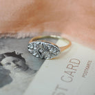 Vintage Princess Ring - Retro 9k Yellow & White Gold Natural Diamonds .02 CTW Gems - Circa 1960s Era Size 6 1/4 Anniversary 60s Fine Jewelry